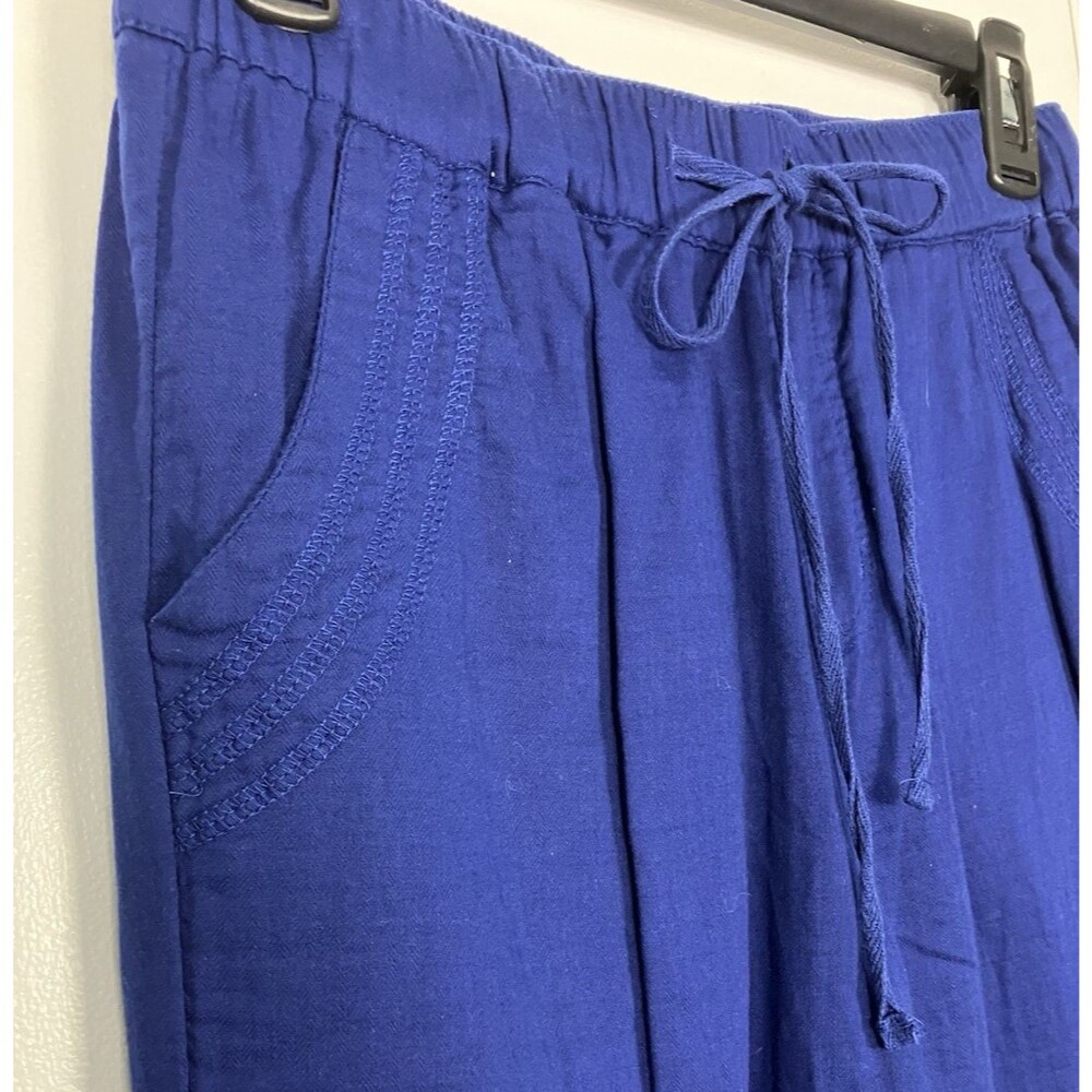 Gloria Vanderbilt Womens XS Dark Blue Pull on Wide Leg Crop Pants - Picture 5 of 6